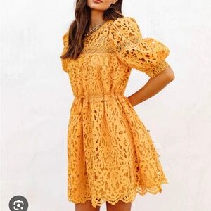 Marigold Sunflower Crochet Dress